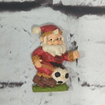 Santa With a Soccer Ball Christmas Vintage Refrigerator Fridge Magnet  - £6.11 GBP