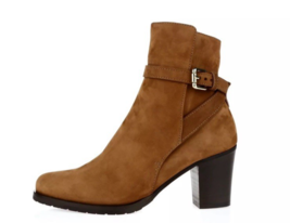 L.K. BENNETT &quot;ALEENA&quot; brown cognac suede short boots Shoe Size 37.5 / 7.5 - $48.51