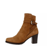 L.K. BENNETT &quot;ALEENA&quot; brown cognac suede short boots Shoe Size 37.5 / 7.5 - $923.60 MXN