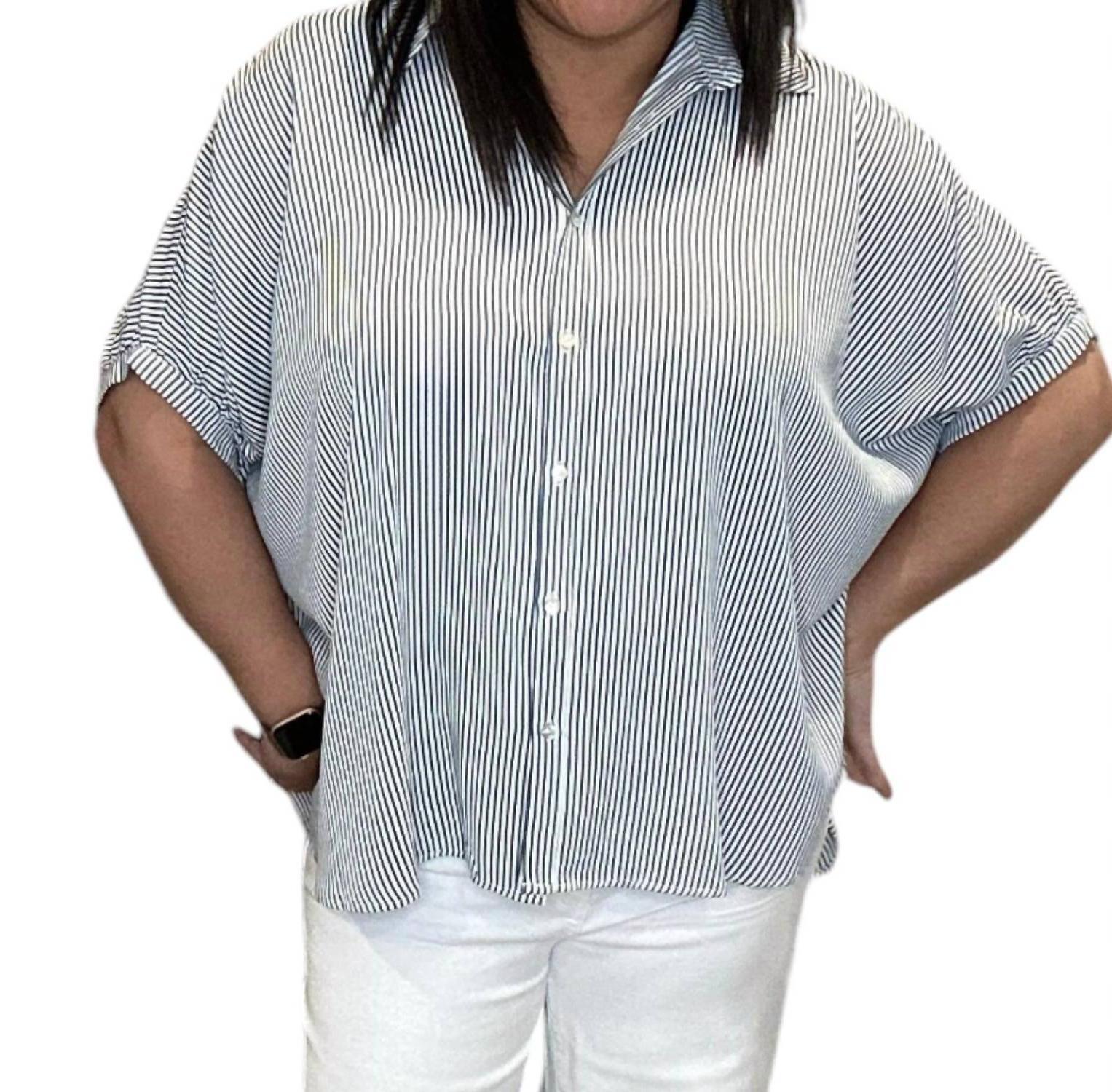 Wishlist Oversized Striped Dolman Top Black/white - $35.00