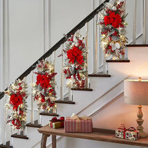 LED Christmas Garland Swag Wreath Hanging Door Stair Decor Holiday - $279.55 MXN
