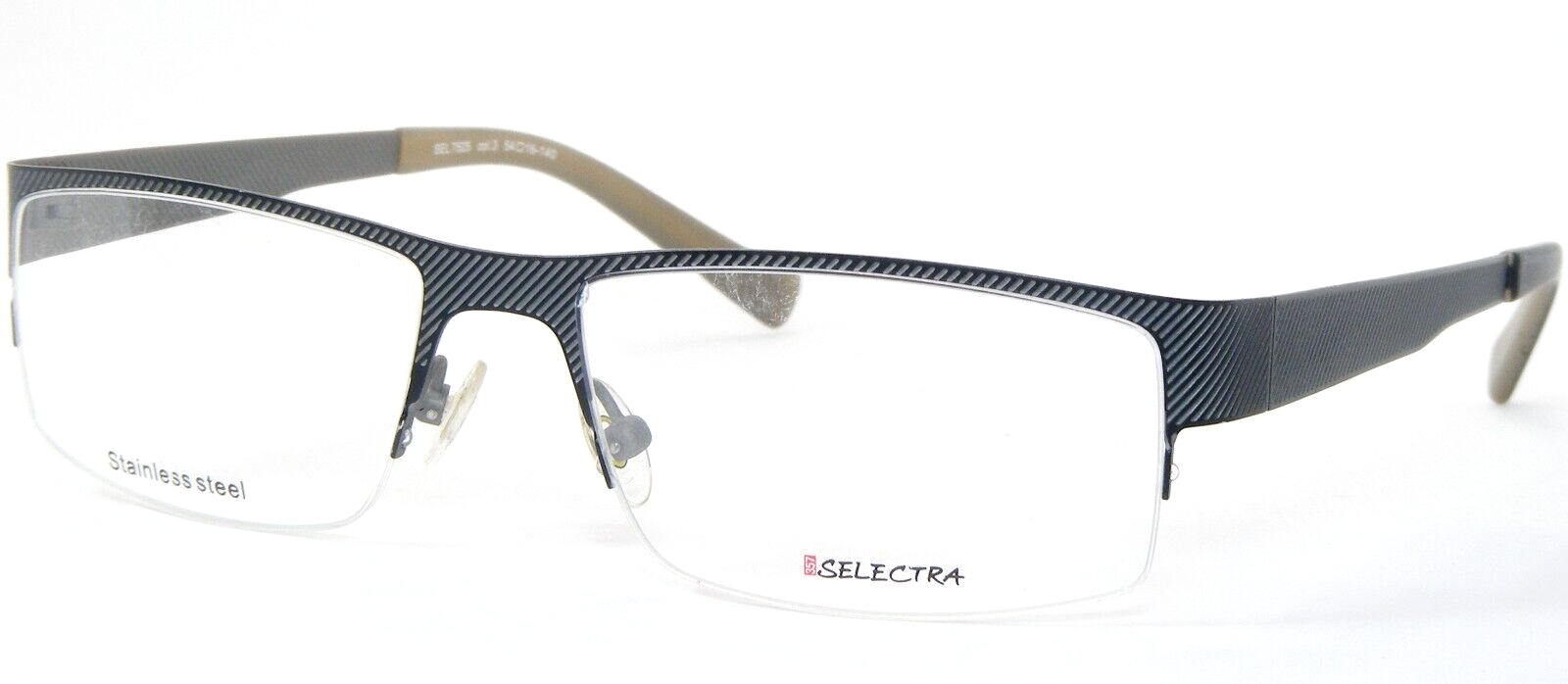 SELECTRA SEL7525 col. 3 GREY EYEGLASSES GLASSES METAL FRAME 54-16-140mm - $77.37