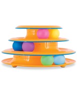 Catstages Tower of Tracks Interactive 3-Tier Cat Track Toy with Spinning Balls, - £20.53 GBP