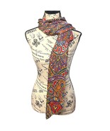 Boho Chic Multicolor Paisley Spring Summer Peacock Large Triangle Shawl ... - £25.26 GBP