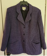 Womens Petites 14P Coldwater Creek Purple/Black Lined Business Casual Bl... - $349.79 MXN