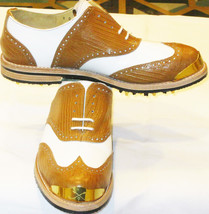 New Men Classic Leather Torino Gold Toe Golf Shoes By Vecci - $225.00+