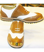 New Men Classic Leather Torino Gold Toe Golf Shoes By Vecci - $335.00