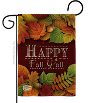 Happy Fall Y All Burlap - Impressions Decorative Garden Flag G163005-DB - £18.02 GBP