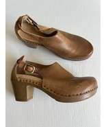 Dansko Natural Arch Sz 9 Leather Tan Sassy Clogs Ankle Strap - $2,001.33 MXN