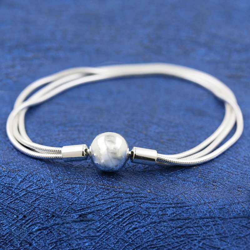 2021 Spring Release Sterling Silver Moments Multi Snake Chain Bracelet