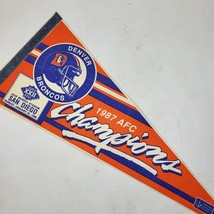 Vintage 1987 Denver Broncos AFC Champions Super Bowl XXII 30” Pennant Bar Flag - £25.54 GBP