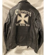 Vintage Leather Biker Jacket Choppers Till You Die By NYB Gear READ - £110.53 GBP