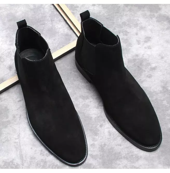 New Handmade Black Suede Chelsea Ankle Dress Boots For Mens, Office Men ... - $149.99