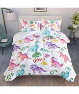 Cartoon Dinosaur Comforter Set Twin 3Pc Kawaii Dinosaur Bedding Set All ... - $101.99