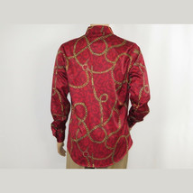 Mens PLATINI Sports Shirt With Rhine Stones Medallion Chain Design RHL8179 Wine image 3