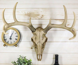 Large Buck Head Wall Mount Deer Skull Antler Rack Bust Hunting Cabin or Lodge - £59.94 GBP