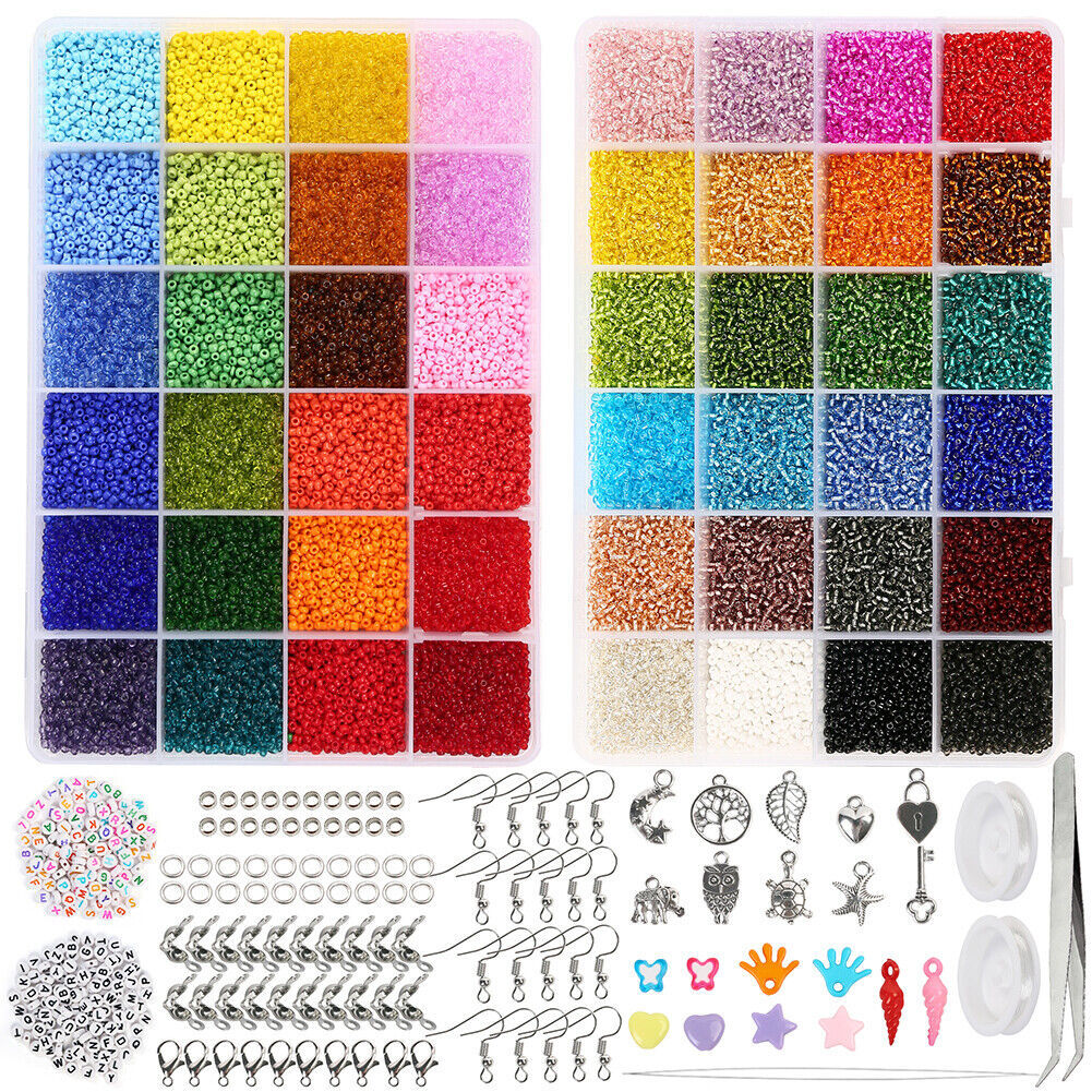 Primary image for 40000X 2Mm Glass Seed Beads Perler Fun Educate Toy Diy Craft Kids Birthday Gift