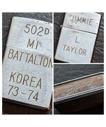 1973 Zippo en Chrome Brossé Briquet Gravé Jimmie Taylor 502D M1 Bataillo... - €88,15 EUR