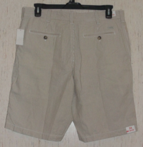 Nwt Mens $48 Izod Cedarwood Khaki Pinstripe Seersucker Shorts Size 34 - £22.03 GBP
