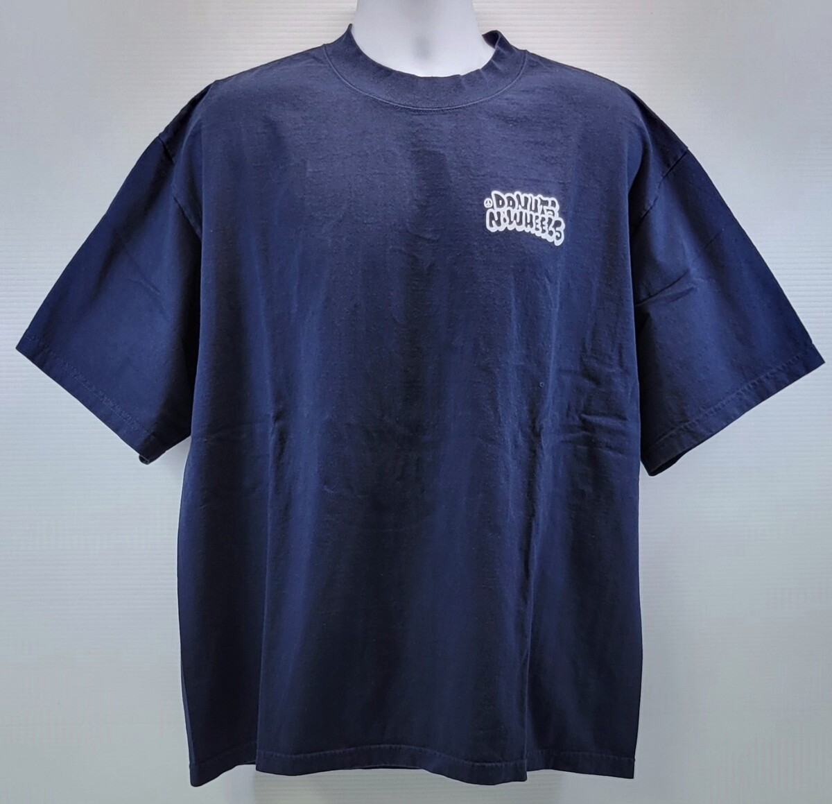 B) Donuts &amp; Wheels Men Blue Automotive Oversized XL Heavyweight T-Shirt - $24.74
