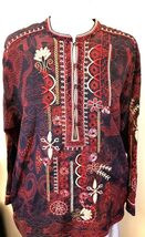 Johnny Was Embroidered Tunic/Dress Size-M Multicolor 100% Silk - $178.18