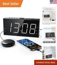 Smart Alarm Clock with USB Charger &amp; Vibrating Bed Shaker for Hearing Im... - $28.97