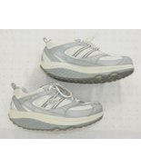 Skechers Shape Ups Womens White &amp; Silver Grey Trim Tone up Shoes  Size 9.5 - £35.86 GBP