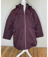 intl details NWT women’s full zip faux fur hood jacket size 2XL purple HG - £28.36 GBP