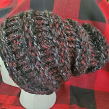 Black and Red Celtic Knot slouch beanie - Handmade - £9.47 GBP