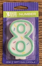 Bakery Crafts Sprinkle Birthday Candle, 3-INCH Number 8 - £1.49 GBP