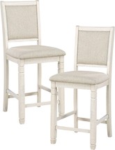 Lexicon Braun Counter Height Chairs, Antique White, Set Of 2. - £228.55 GBP