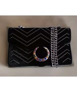 UK NEW Black Evening Velvet Feel Clutch bag Purse For Party Prom Weddings - $18.51