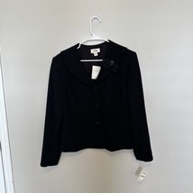 Talbots Blazer Womens 14 Black Polyester Shell Acetate Lining $228 MSRP - £46.19 GBP