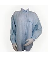 Vtg Henry Grethel Toile Print Top Womens 14 Blue Floral Cotton Button Up... - $282.23 MXN