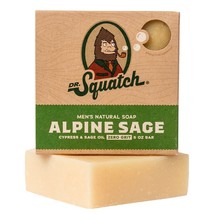 Dr. Squatch All Natural Bar Soap for Men with Zero Grit, Alpine Sage - £17.57 GBP