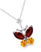 Galaxy Gold GG 14k White Gold 18 Necklace with Garnet and - $986.93