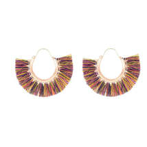 Colored Polyester &amp; 18K Gold-Plated Fan Huggie Earrings - £10.21 GBP