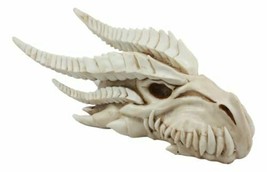 Large Dragon Fossil Skull Statue 14.5&quot;L Archaeology Dragon Skeleton Wall Decor - £38.15 GBP