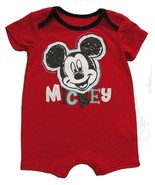 Disney Baby Mickey Mouse Red Shortalls, One-Piece Romper, Size 0-3 Months - $108.81 MXN