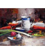 20x24 inches Vegetable  stretched Oil Painting Canvas Art Wall Decor mod... - £67.51 GBP