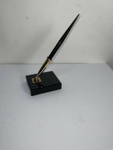 Vintage Sheaffer&#39;s Office Fountain Pen w 14K Gold Nib Black Marble Base - $39.95