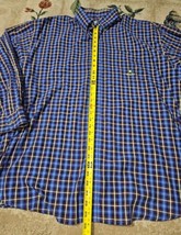 Wrangler Riata Shirt Mens 2XL XXL Blue Plaid Cotton Poly Button Up Long ... - $13.93