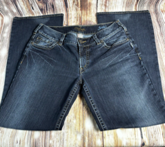 Silver SUKI Womens Size 32 Blue Mid Rise Boot Cut Jeans Denim Pants 30x29 - £22.31 GBP
