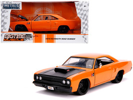 1970 Plymouth Road Runner Orange with Black Hood &quot;Bigtime Muscle&quot; 1/24 Diecast M - £32.31 GBP