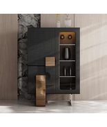interoknack Luxury Minimalist Solid Wood Wine Cabinet  Modern Glass Dis... - $51,432.35 MXN