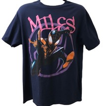 Marvel Miles Spiderman Men&#39;s Unisex Blue Graphic T-shirt Tee Large Super... - $11.86