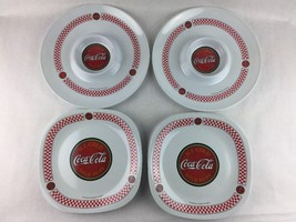 Gibson &quot; Ice Cold Sold Here Coca Cola &quot; 7 Plastic Plates 2 Serving Trays - £29.38 GBP