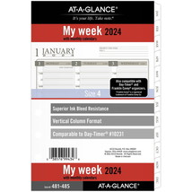 AT-A-GLANCE 2024 Column Style Weekly Monthly Planner Refill Loose-Leaf Desk Size - £18.19 GBP