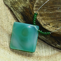 Green Onyx Smooth Square Cabochon Briolette Natural Loose Gemstone Making Jewlry - £2.49 GBP