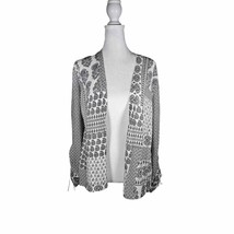 Chico&#39;s Womens White Black Paisley Print Open Front Cardigan Sweater Siz... - $515.50 MXN